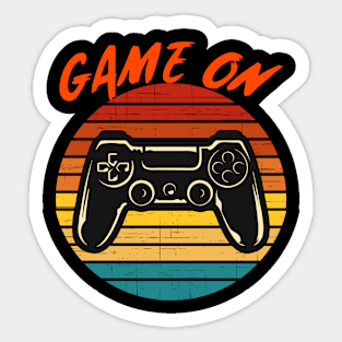 Game ON Vintage Retro Video Game Gaming Sunset Sticker